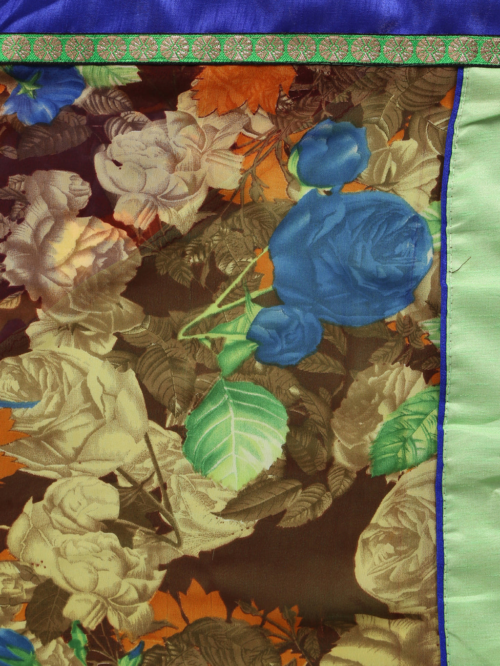 Green Printed Georgette Saree