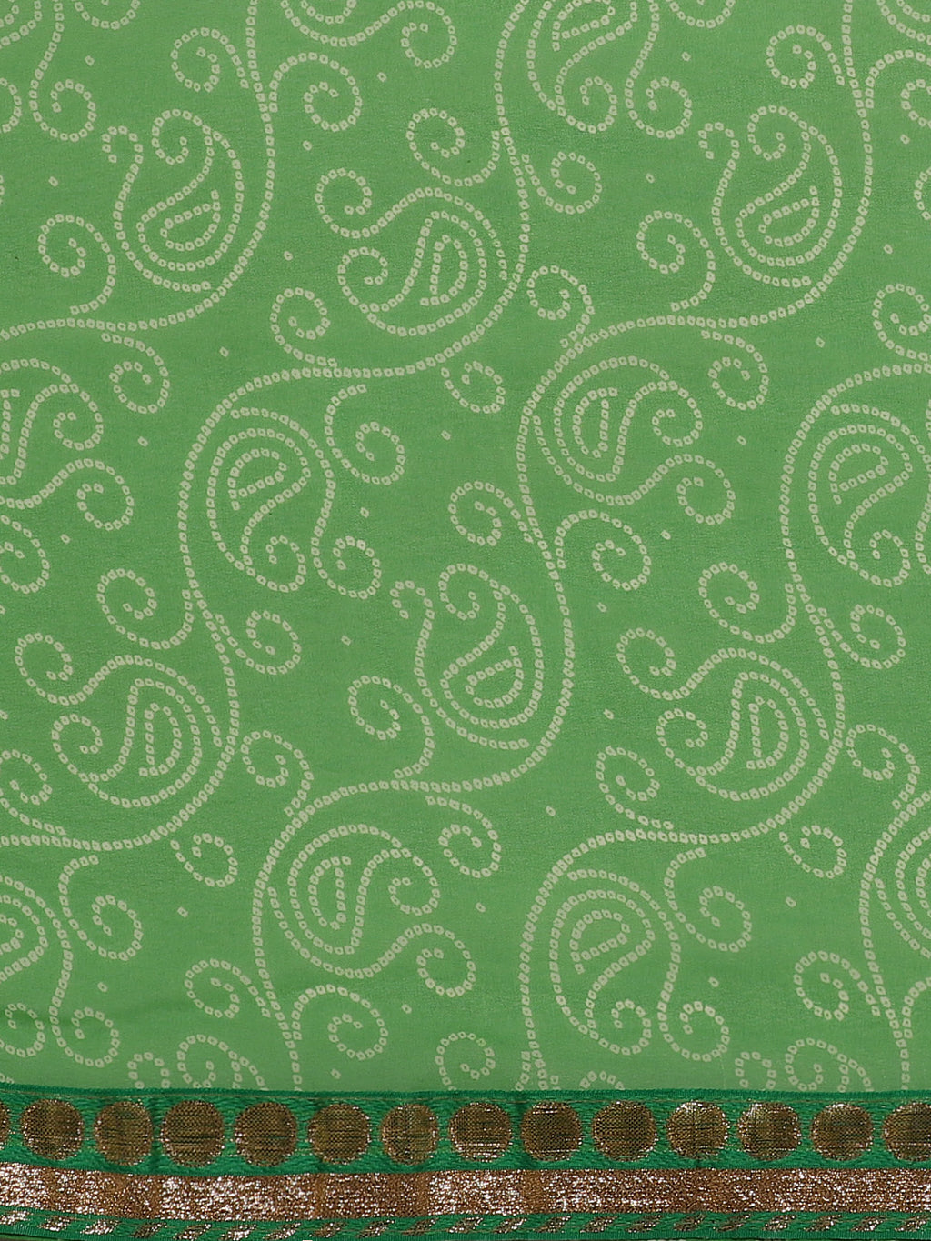 Green Bandhani With Leheriya Georgette Saree