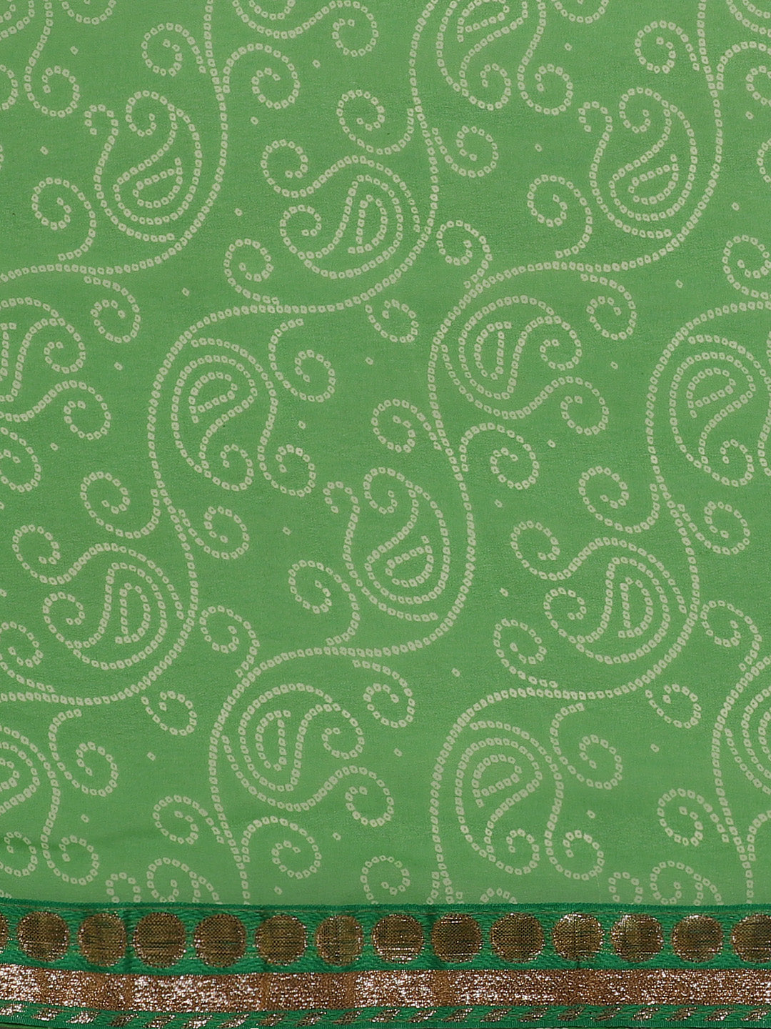 Green Bandhani With Leheriya Georgette Saree