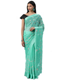 Blue Handcrafted Gota Work Chiffon Saree