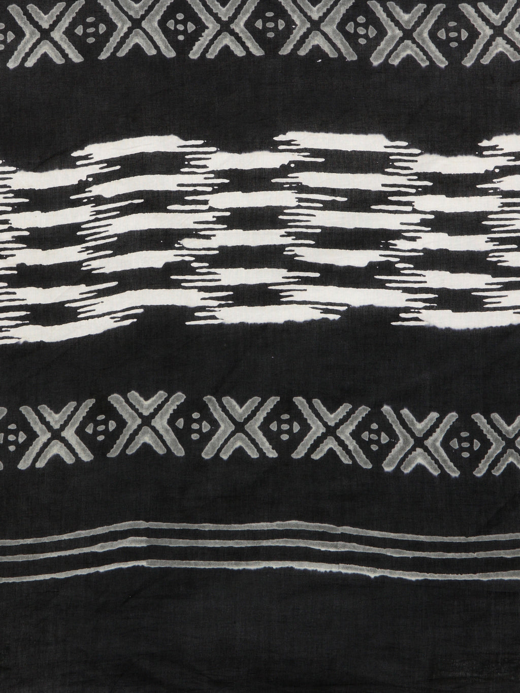 Black Hand Block Printed Bagru Cotton Sustainable Saree