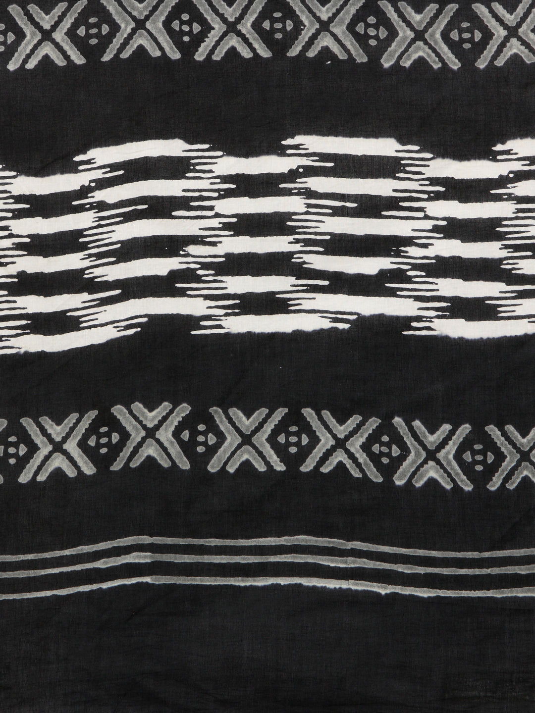 Black Hand Block Printed Bagru Cotton Sustainable Saree
