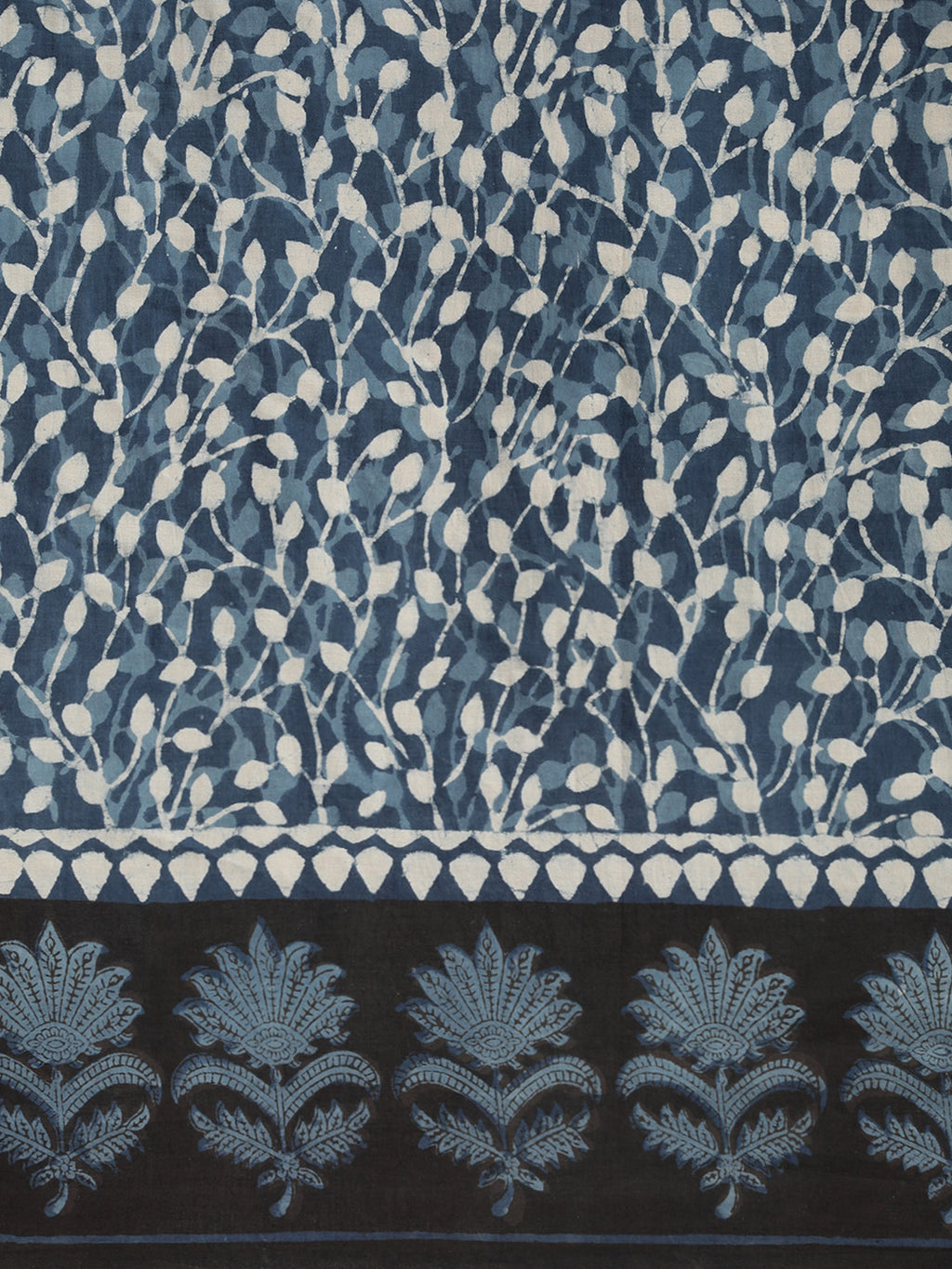 Indigo Hand Block Printed Bagru Cotton Sustainable Saree