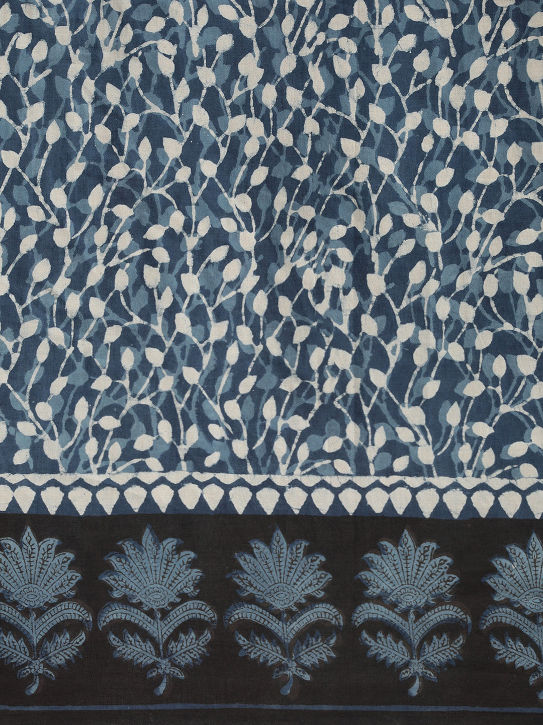 Indigo Hand Block Printed Bagru Cotton Sustainable Saree