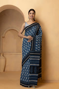 Indigo Hand Block Printed Bagru Cotton Sustainable Saree