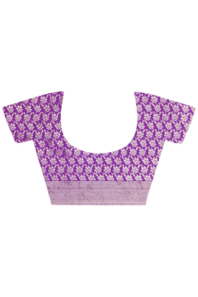 Pink & Purple Zari Woven Bandhani Pure Silk Saree