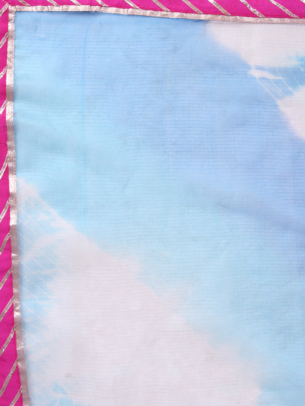 Blue Shaded Kota Doria Silk Saree With Border