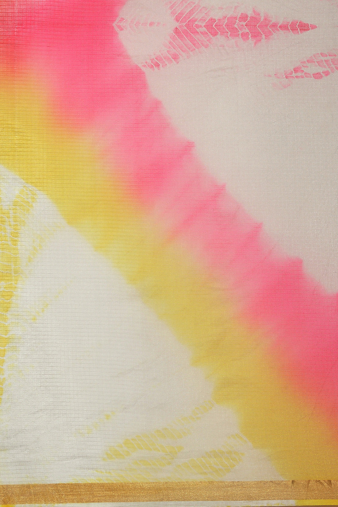 Masoom  Minawala In Pink Yellow Handcrafted Pure Kota Silk Shibori Saree