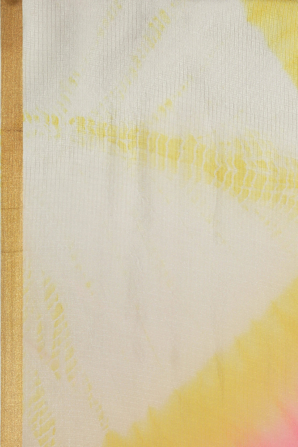 Masoom  Minawala In Pink Yellow Handcrafted Pure Kota Silk Shibori Saree