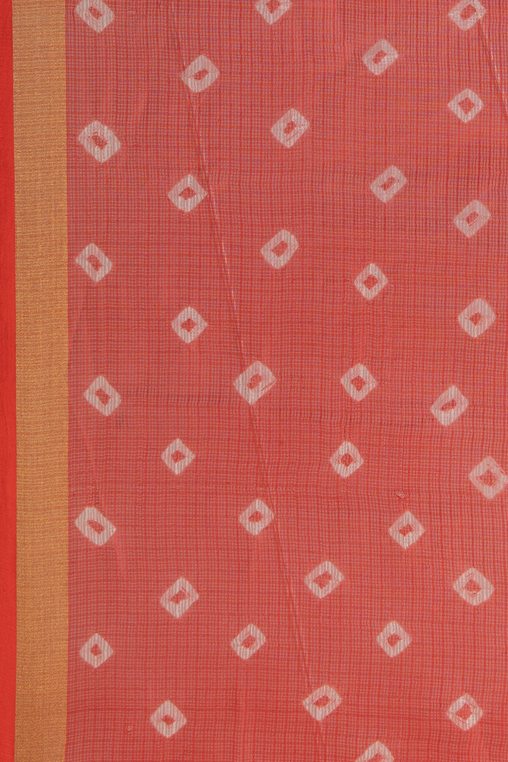 Yellow And Orange Handcrafted Pure Kota Silk Leheriya Saree