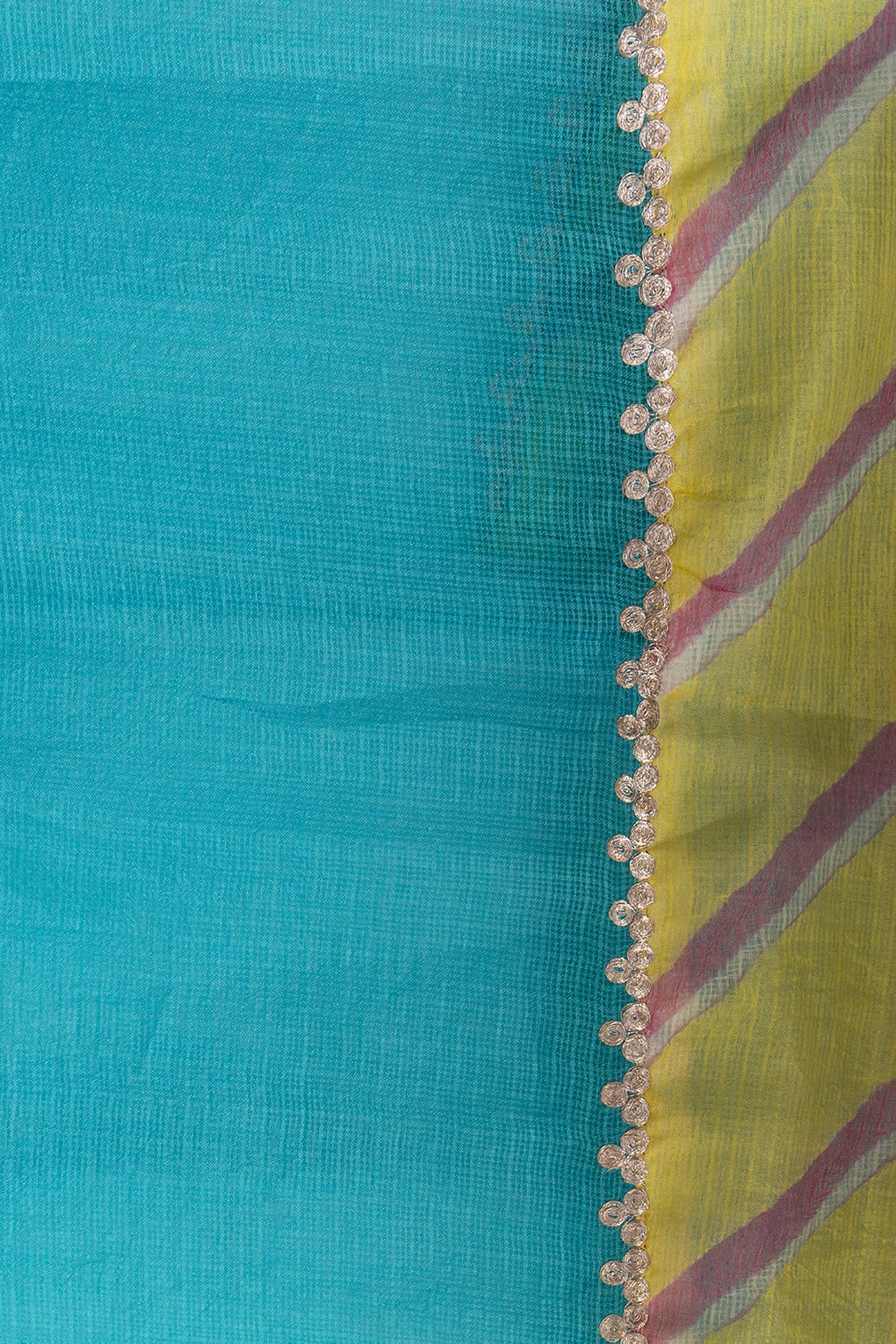 Blue Kota Doria Silk Saree