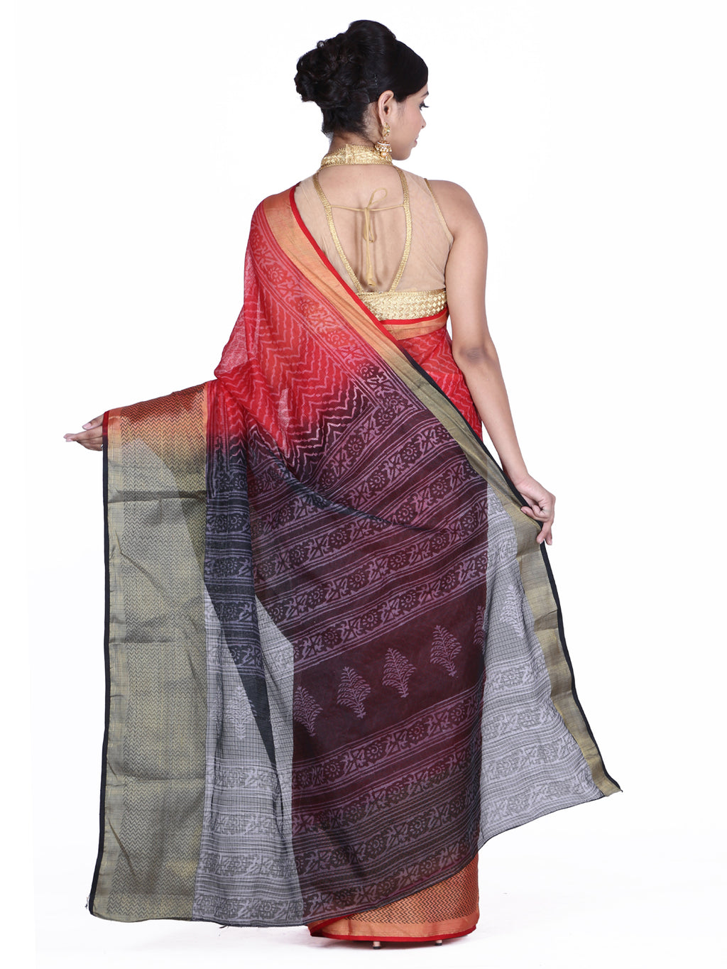 Red Leheriya Art Kota Silk Saree
