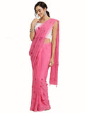 Pink Chiffon Embroidered Saree