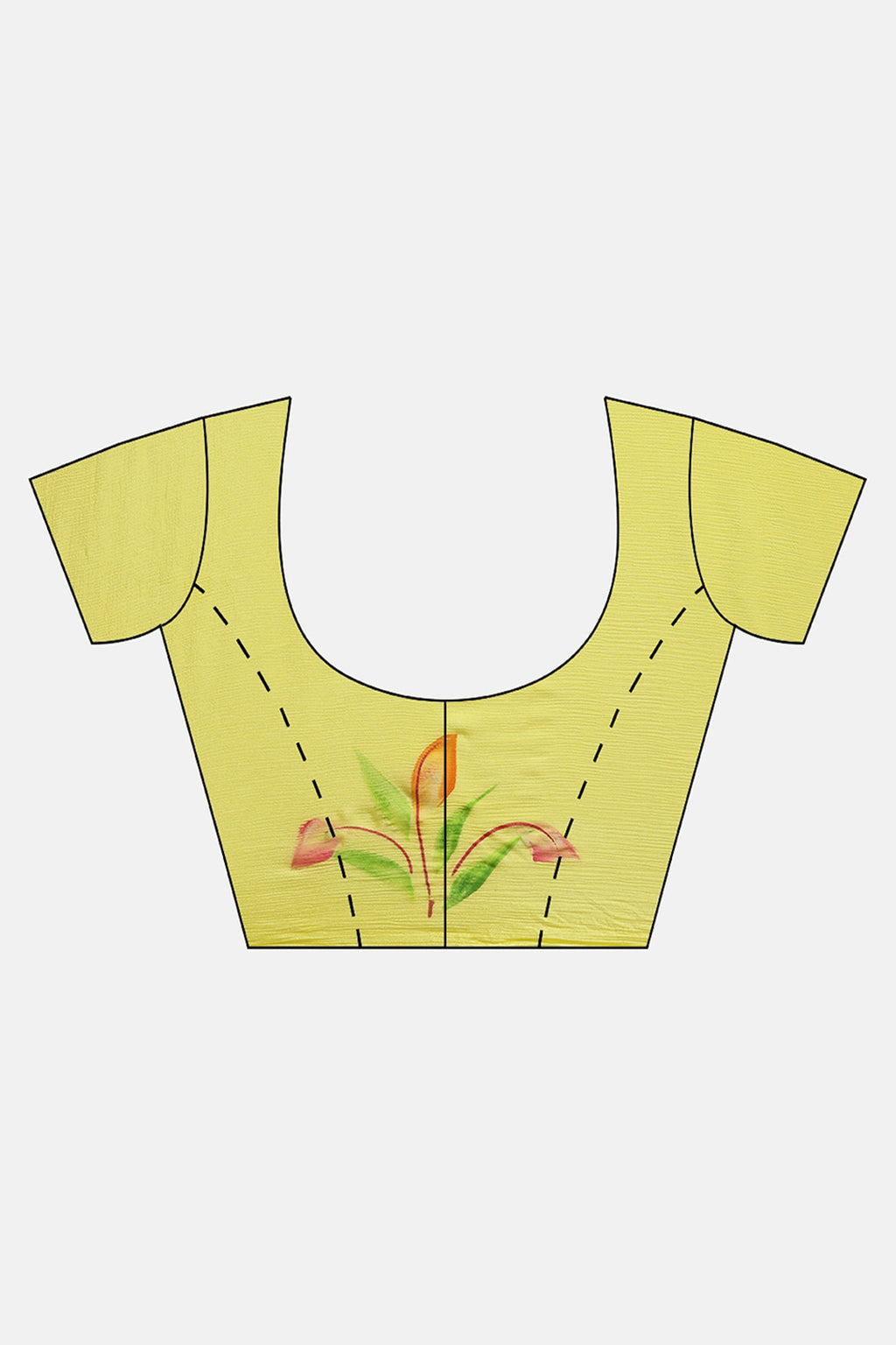 Yellow Hand Painted Chiffon Saree
