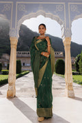 Green Silk Banarasi Hand-Embroidered Saree