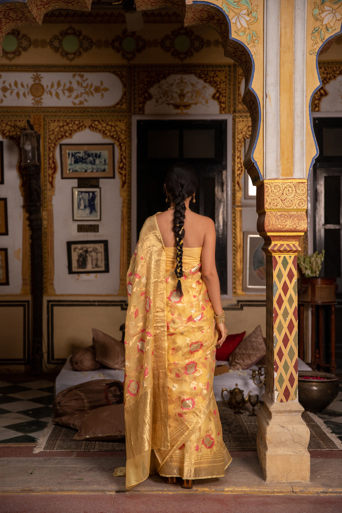 Yellow Handwoven Zari Work Pure Kota Silk Saree