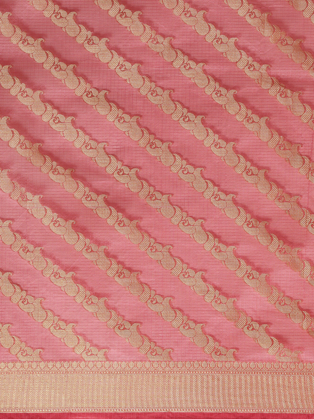 Pink Hand Woven Zari Work Art Kota Silk Saree