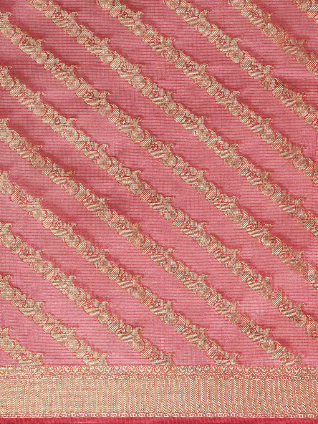 Pink Hand Woven Zari Work Art Kota Silk Saree