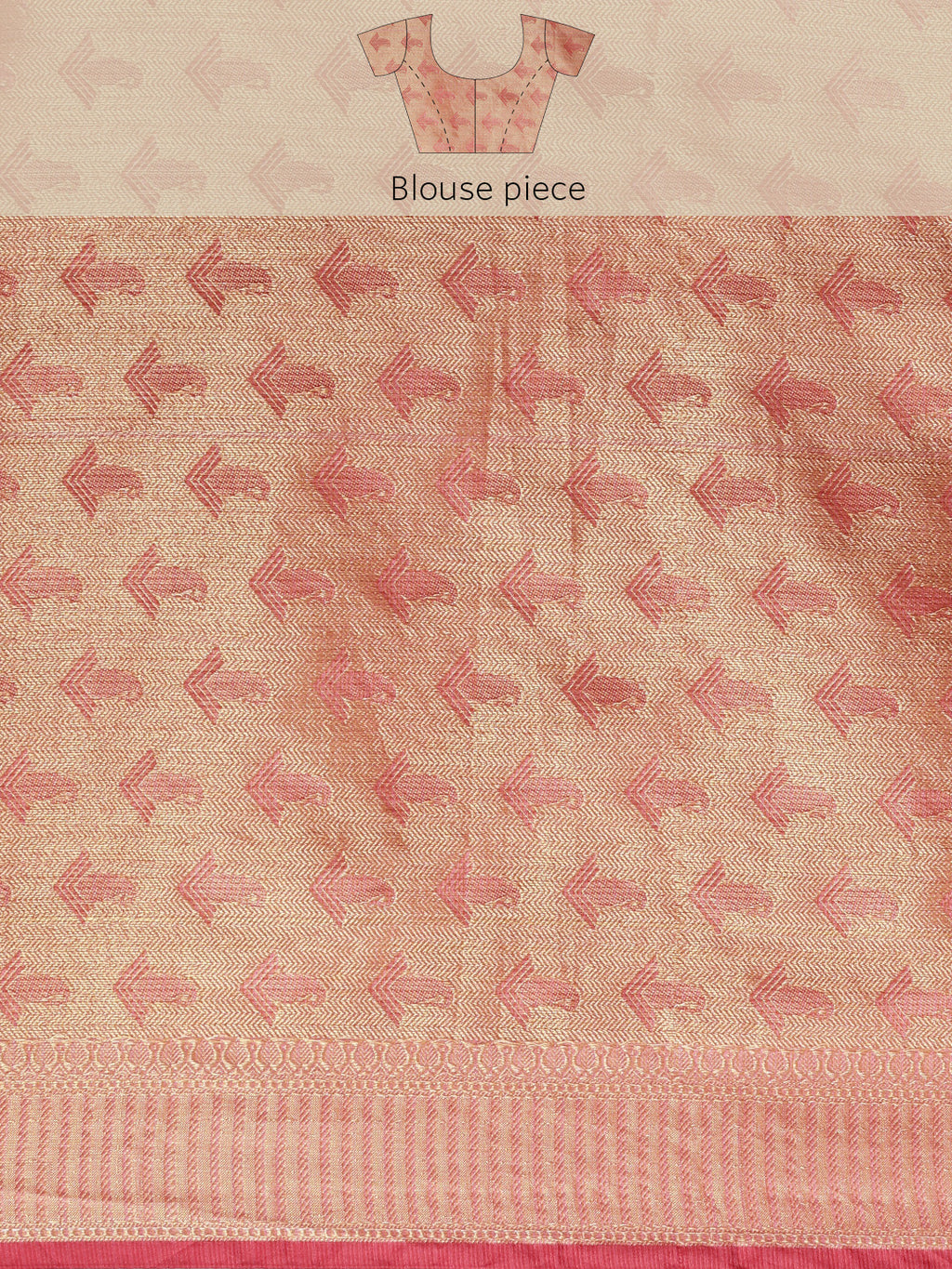 Pink Hand Woven Zari Work Art Kota Silk Saree