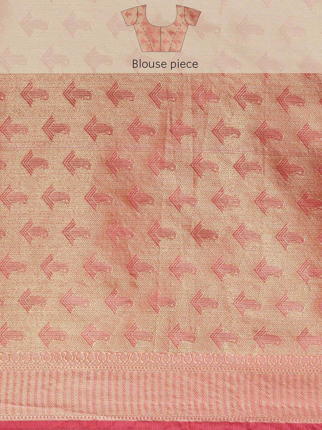 Pink Hand Woven Zari Work Art Kota Silk Saree