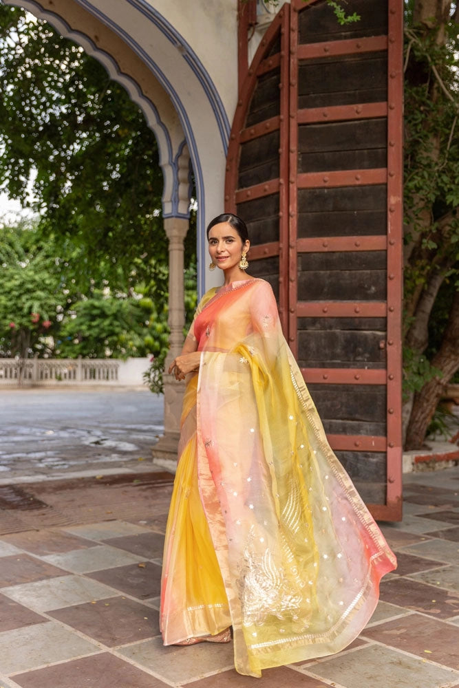 Multi-Color Handcrafted Pure Kota Silk Saree