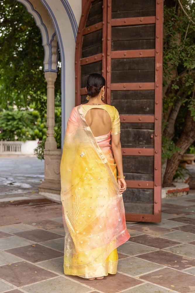 Multi-Color Handcrafted Pure Kota Silk Saree