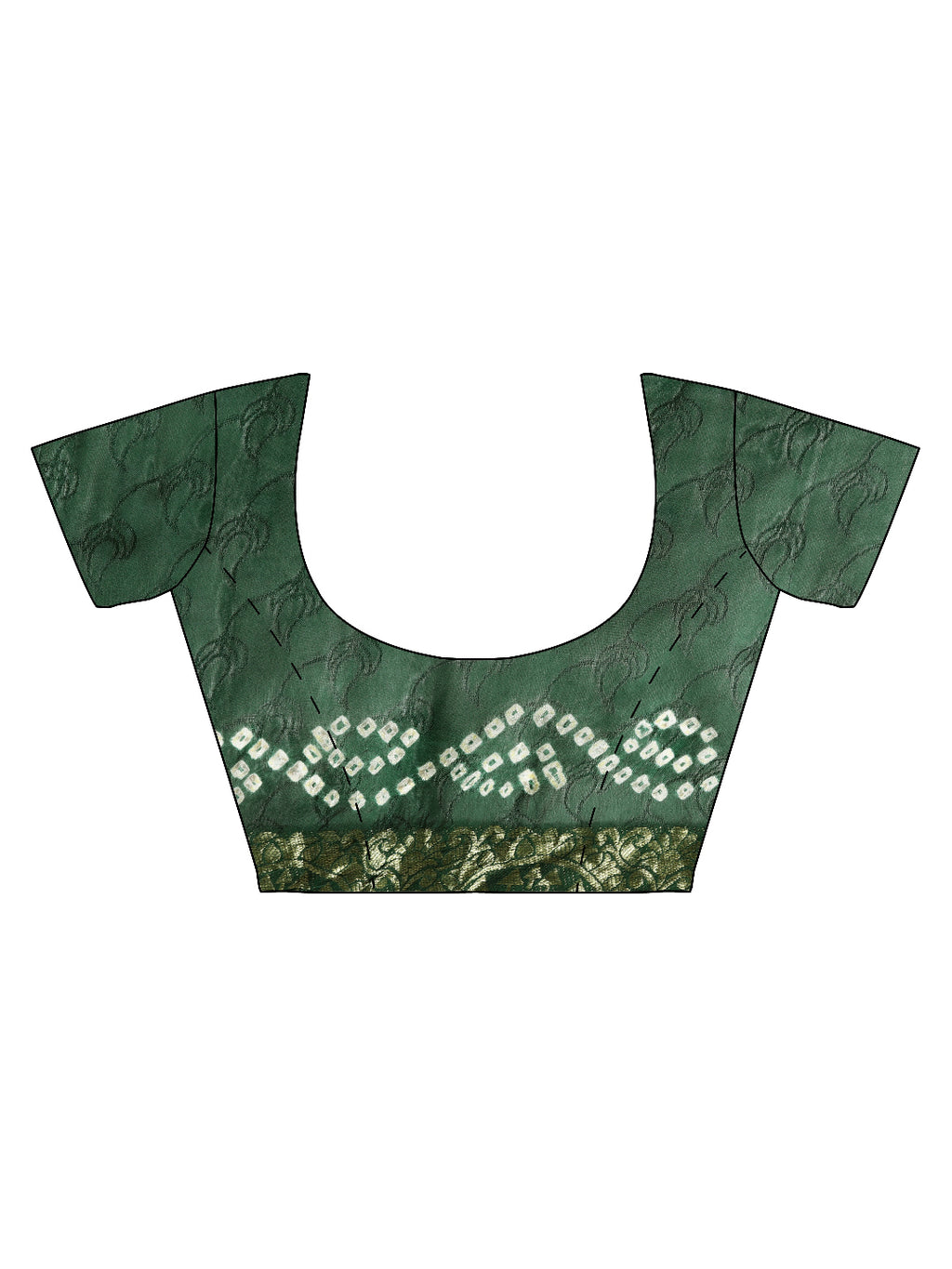 Green Hand Dyed Bandhani Silk Saree