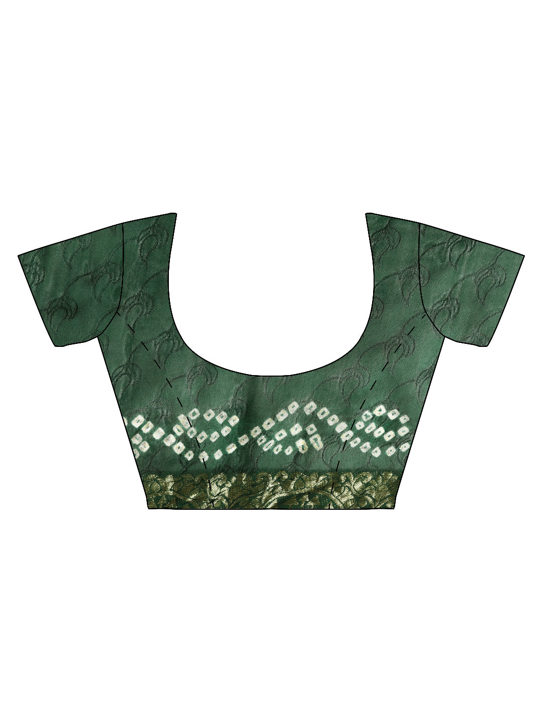 Green Hand Dyed Bandhani Silk Saree