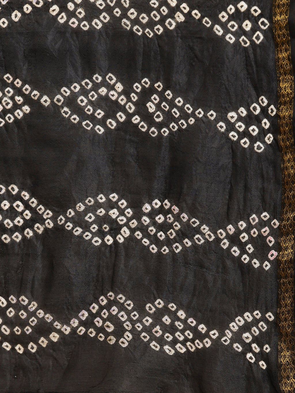 Black Bandhani Printed Art Silk Saree