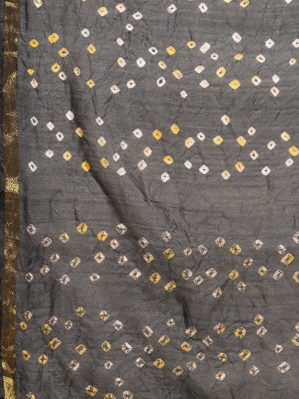 Red & Black Bandhani Art Silk Saree