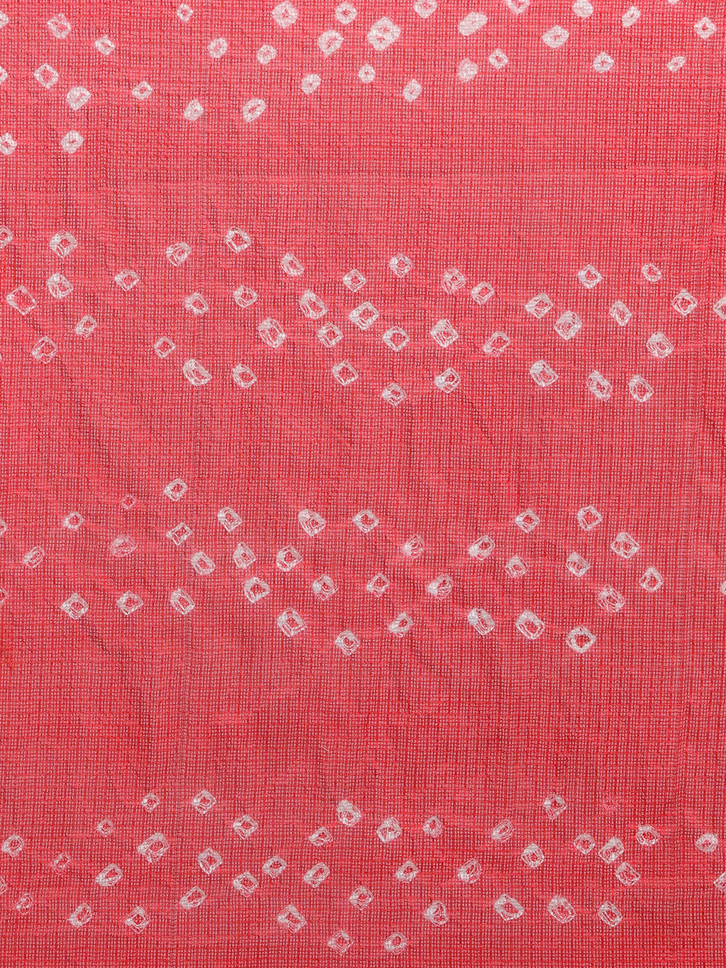 Black & Red Bandhani Kota Doria Silk Saree
