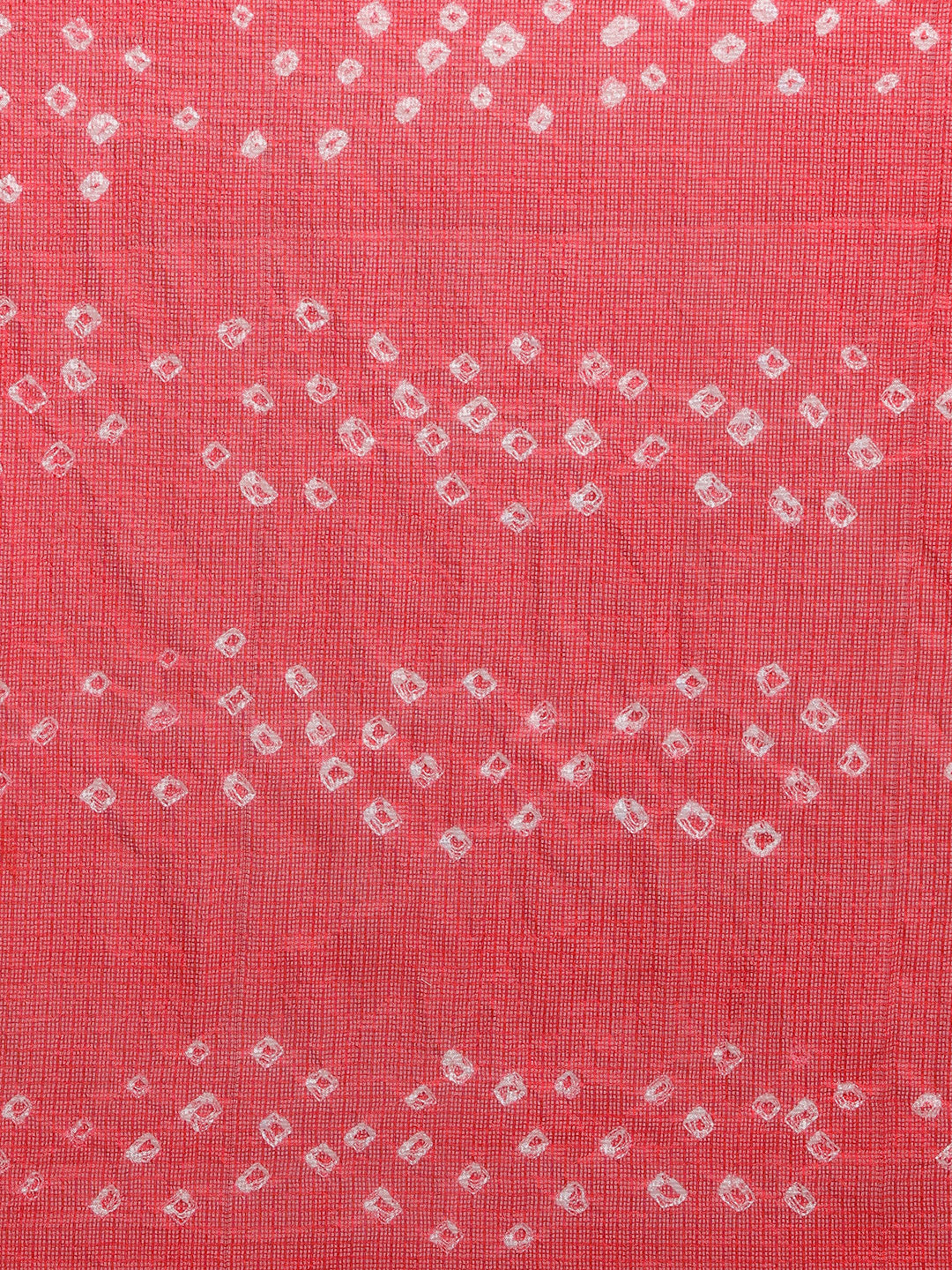 Black & Red Bandhani Kota Doria Silk Saree