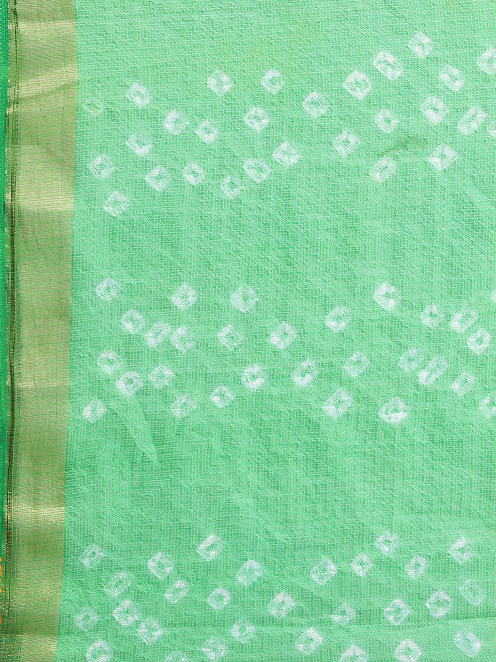 Pink & Green Printed Kota Doria Silk Saree