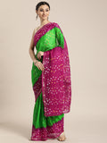 Pink Bandhani Art Silk Saree