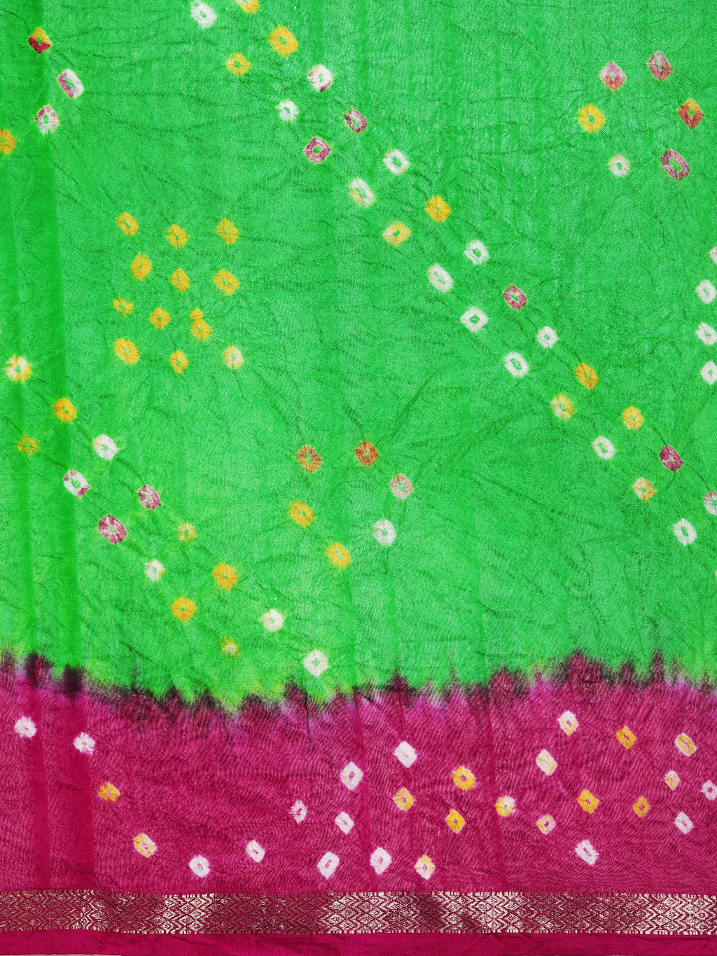 Pink Bandhani Art Silk Saree