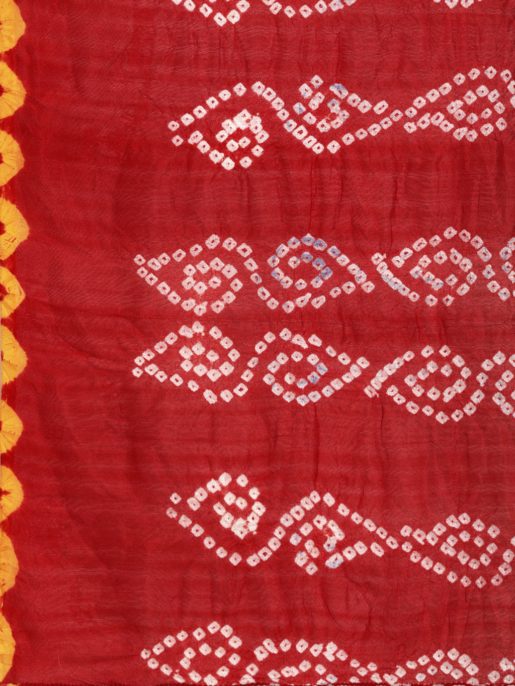 Red Tie And Dye Bandhani Art Silk Saree