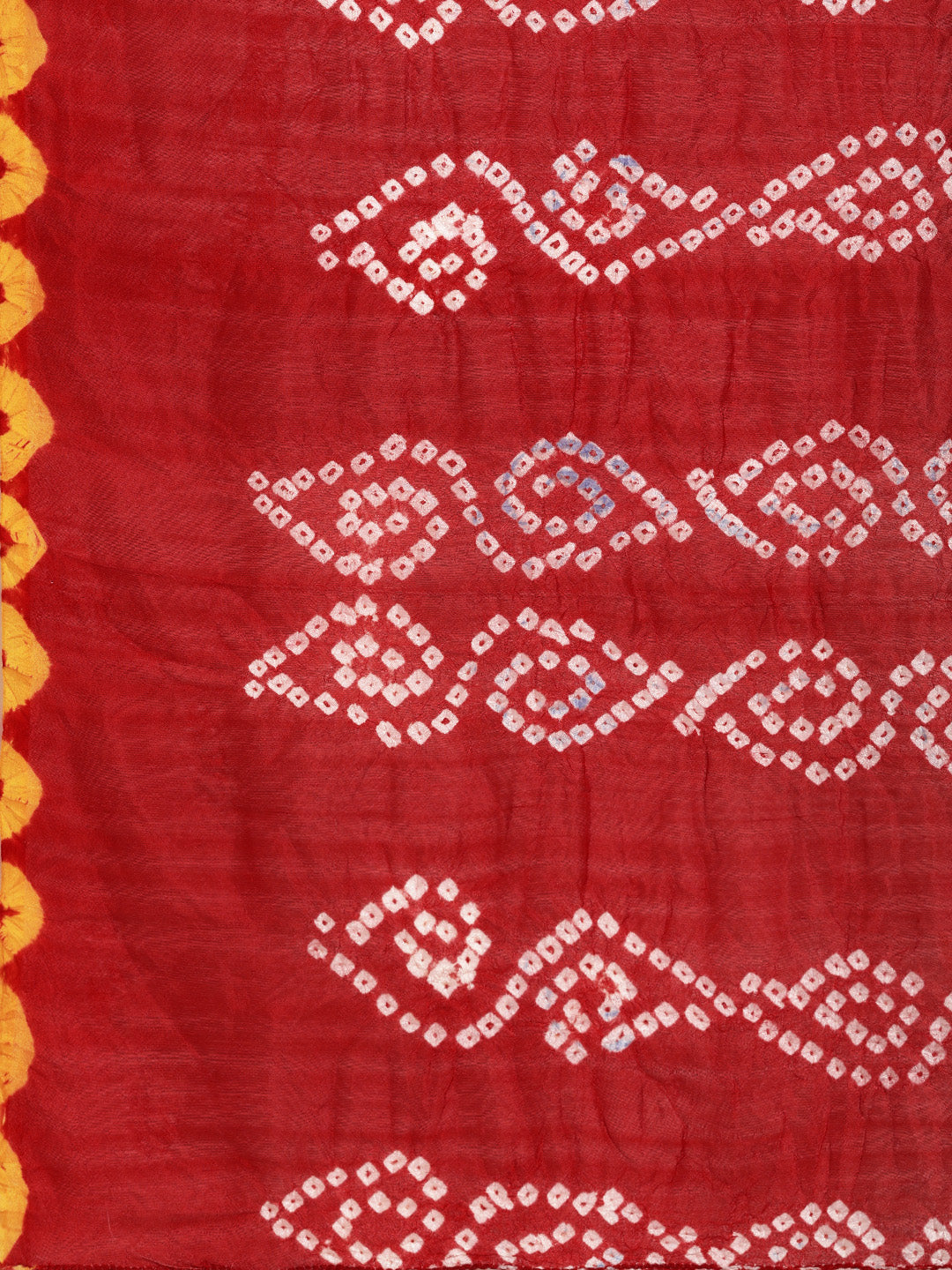 Red Tie And Dye Bandhani Art Silk Saree