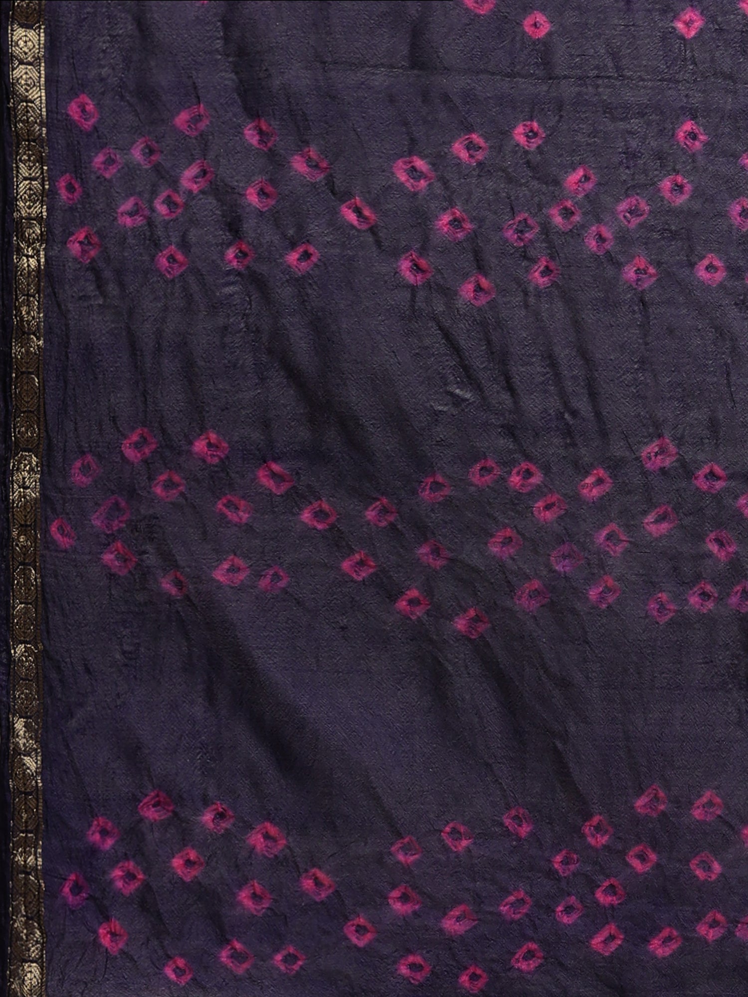 Navy Blue Hand Dyed Art Silk Saree