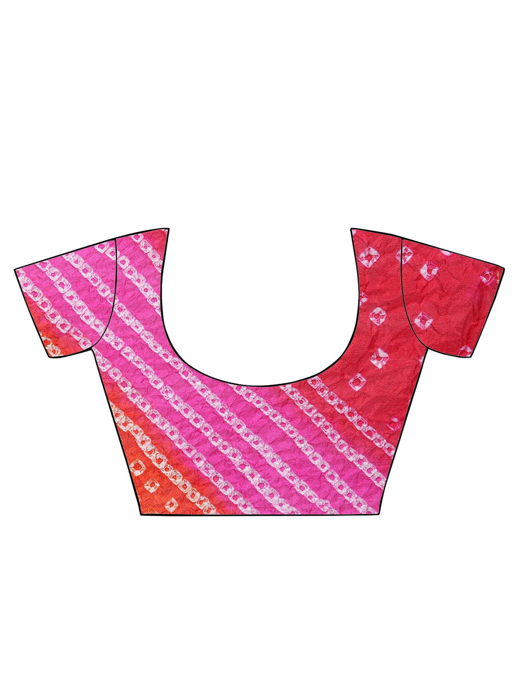Pink & Red Art Silk Dyed Bandhani Sustainable Saree