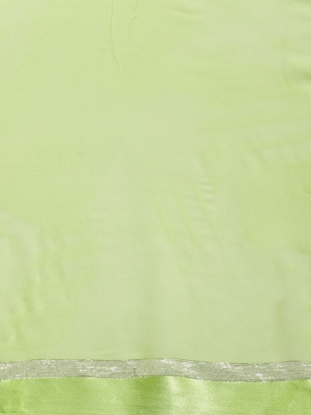 Lime Green Gota Patti Work Zari Border Georgette Saree