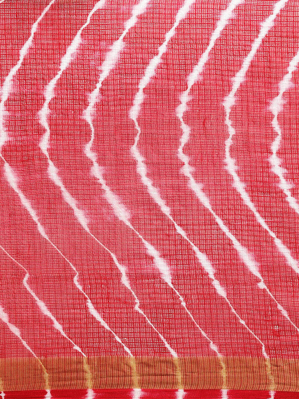 Red Shaded Hand Dyed Leheriya Printed Kota Doria Silk Saree