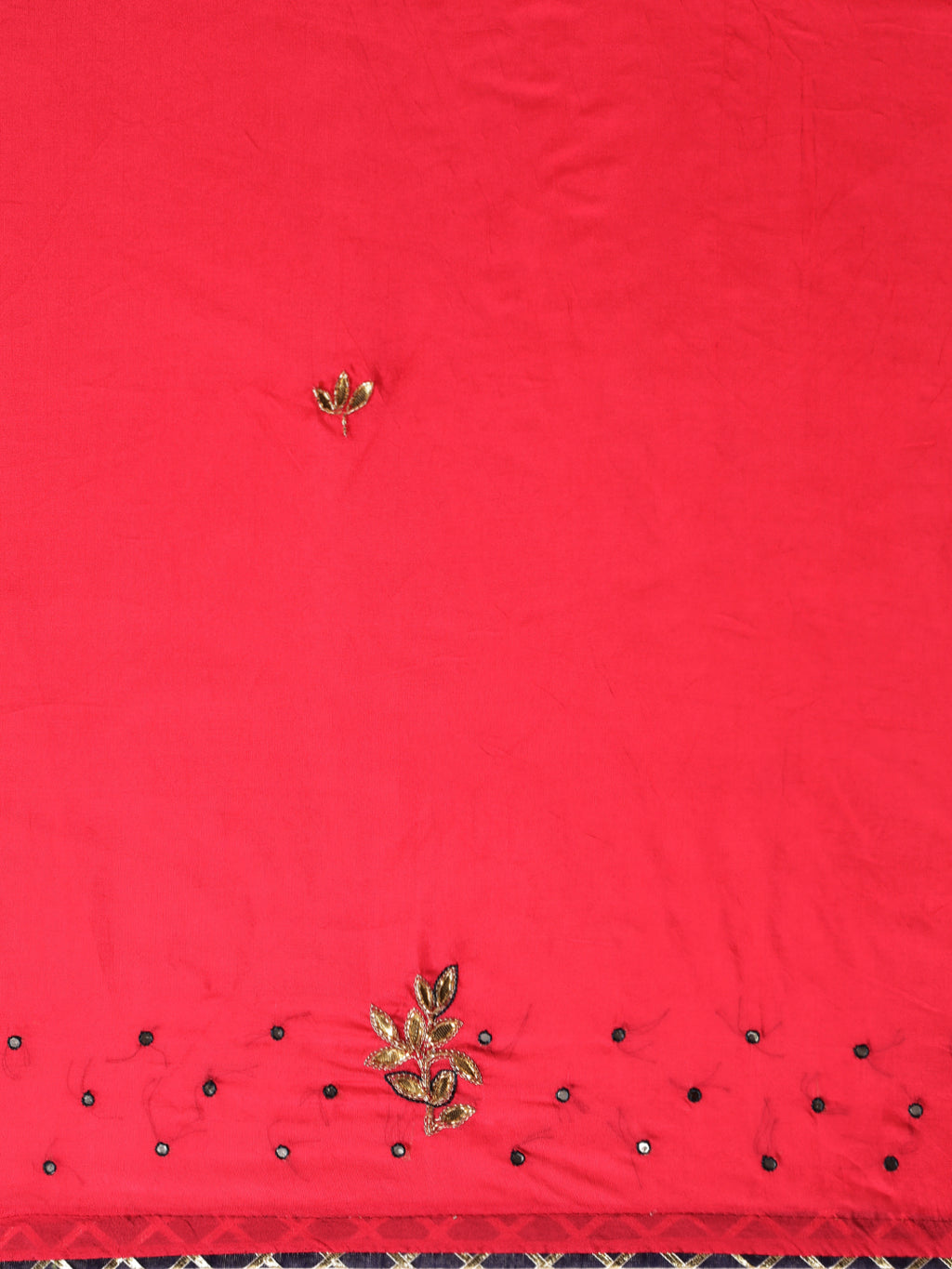 Pink Gota Patti Miror Work Art Silk Saree