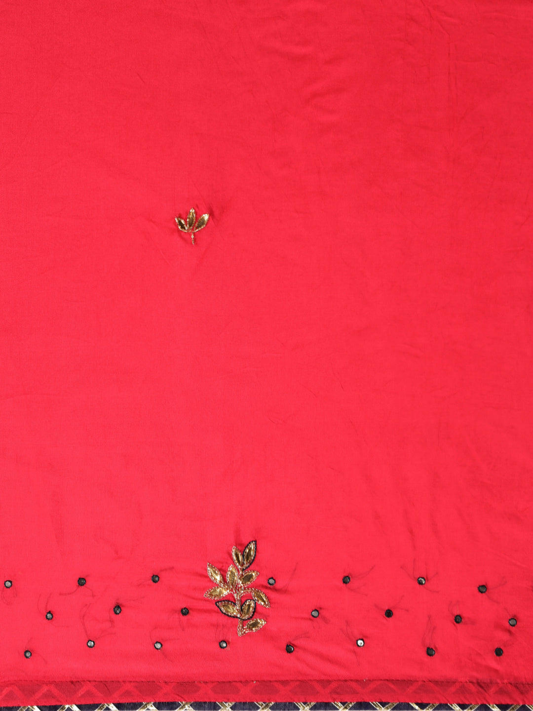Pink Gota Patti Miror Work Art Silk Saree