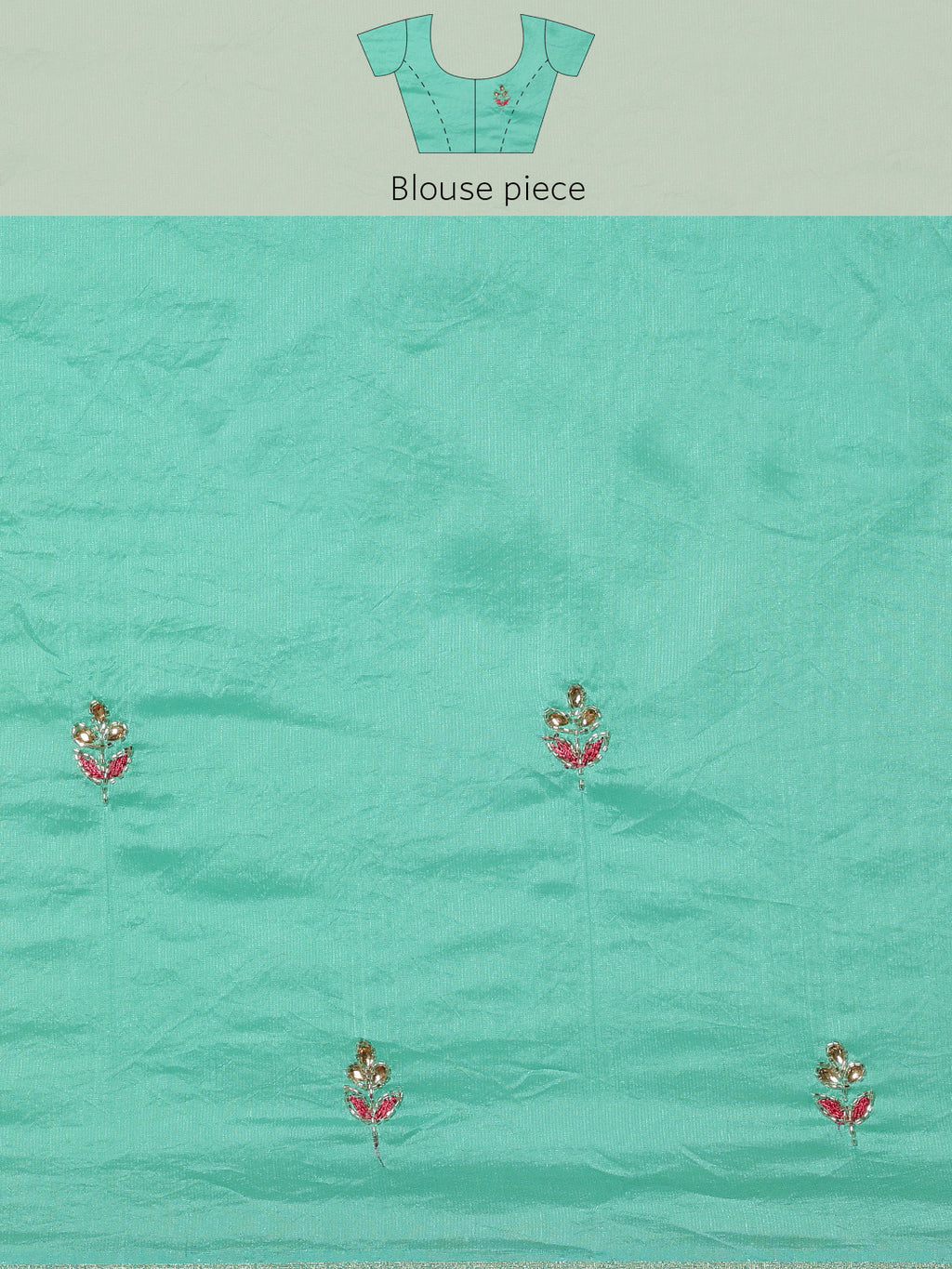 Sea Green Shaded Handcrafted Organza Saree