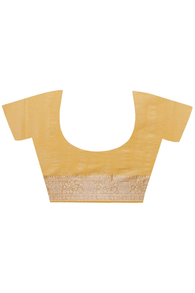 Yellow Crinkled Tissue Saree