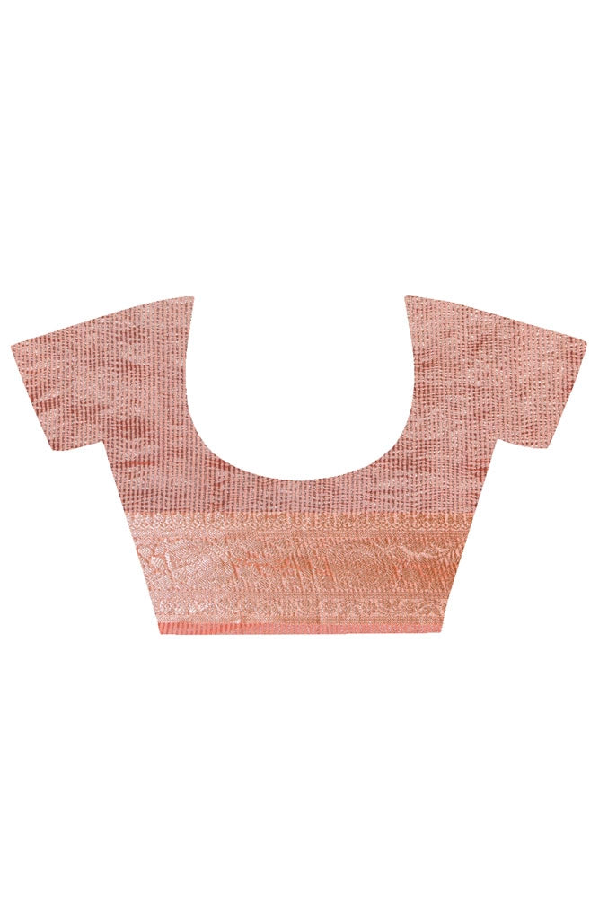 Peach Crinkle Tissue Saree