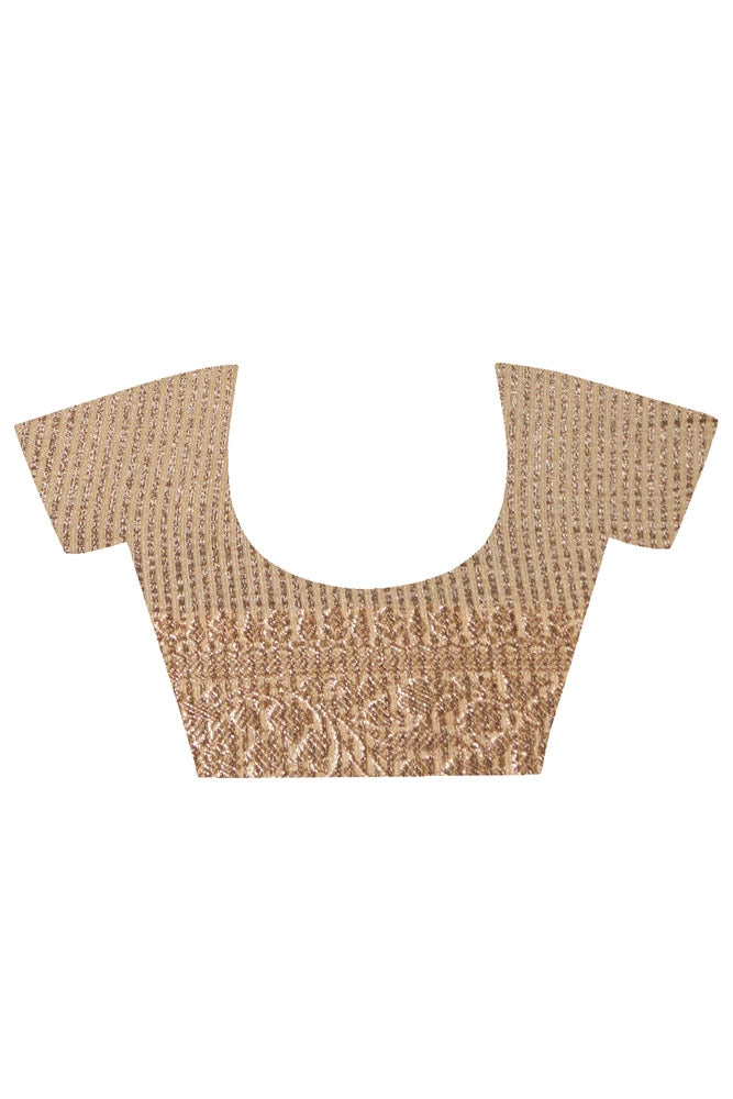 Beige Crinkle Tissue Saree