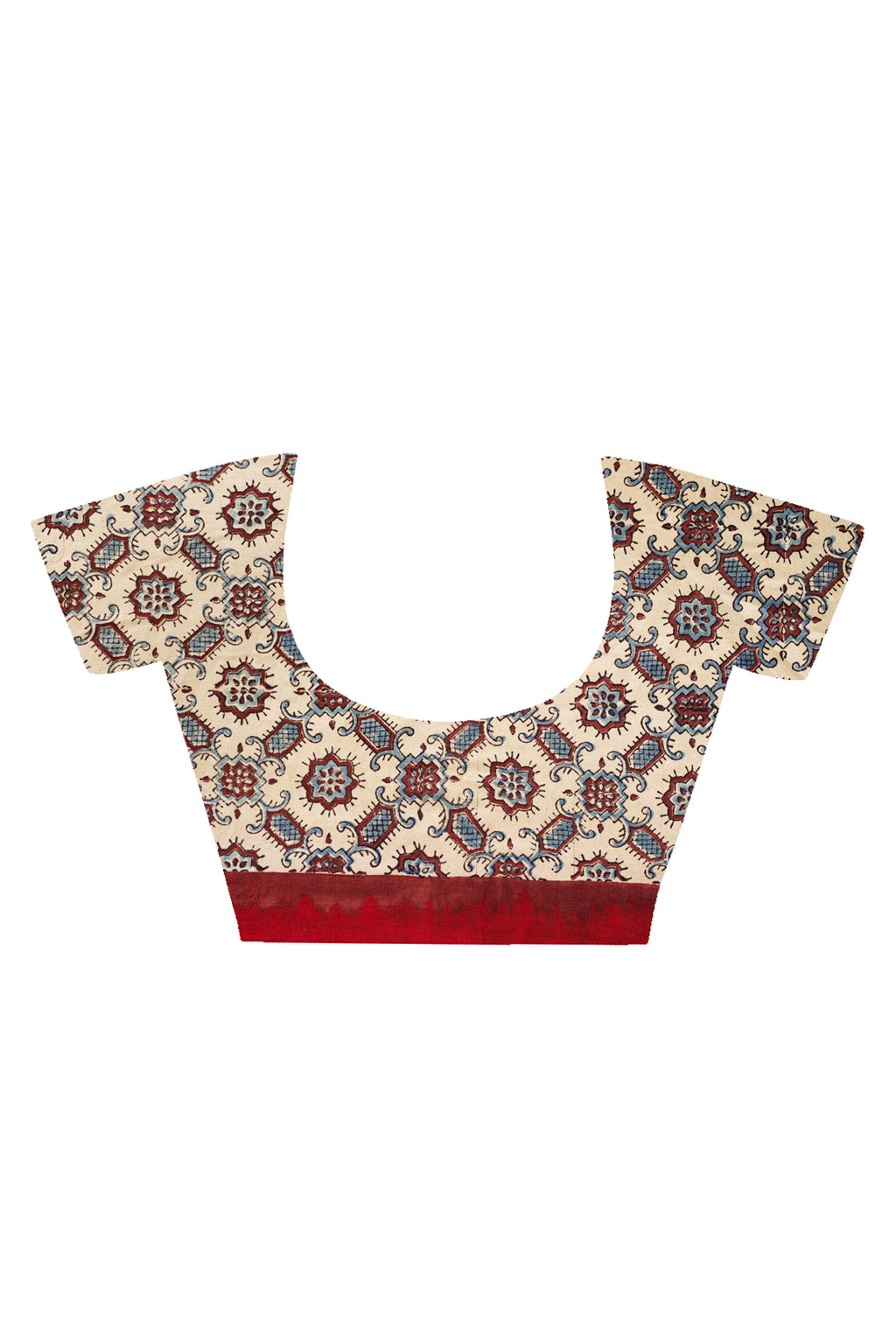 Red Ajrak & Bandhani Gajji Silk Saree