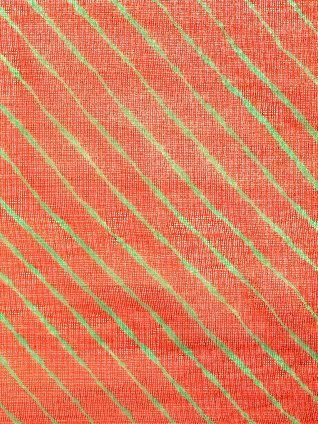 Dyed Orange Leheriya Kota Doria Saree