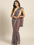Grey Bandhani With Leheriya Kota Doria Saree